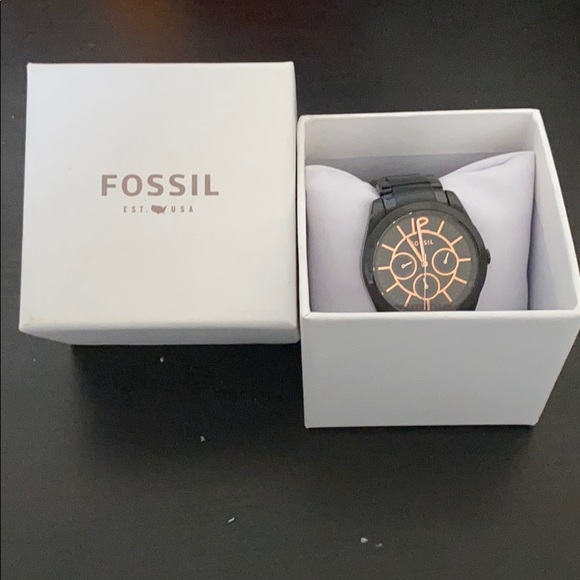 Fossil Watch Black & Rose Gold - Picture 1 of 7